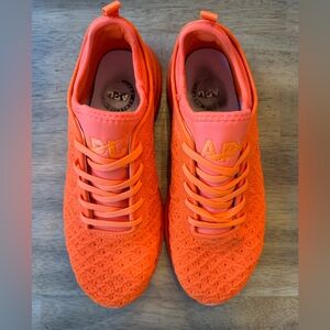 Women’s APL TechLoom Bliss neon orange sneakers size 8.5